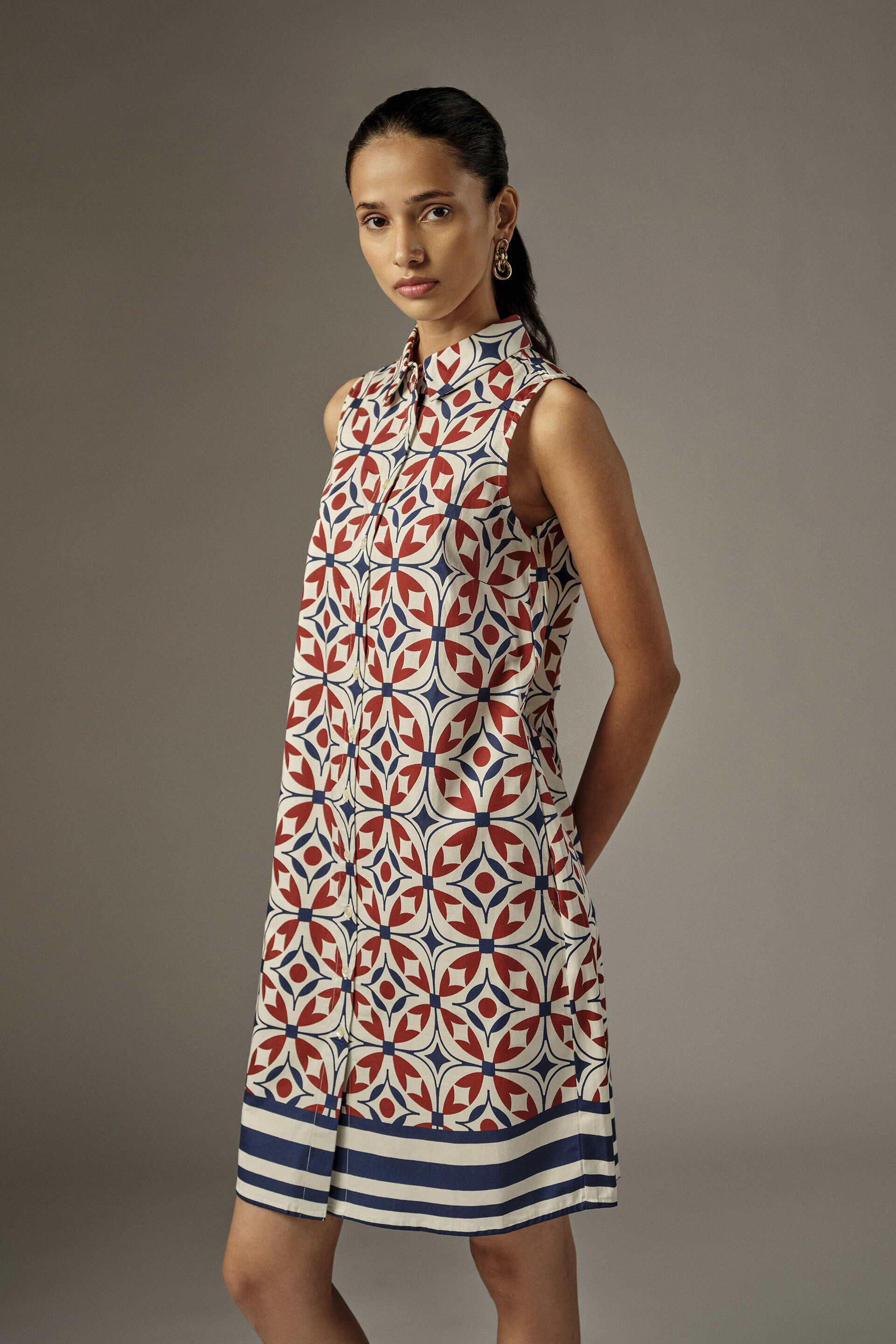 Maelys Printed Modal Dress, Maroon, image 5